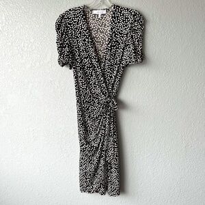 Lark & Ro size small black and white wrap dress